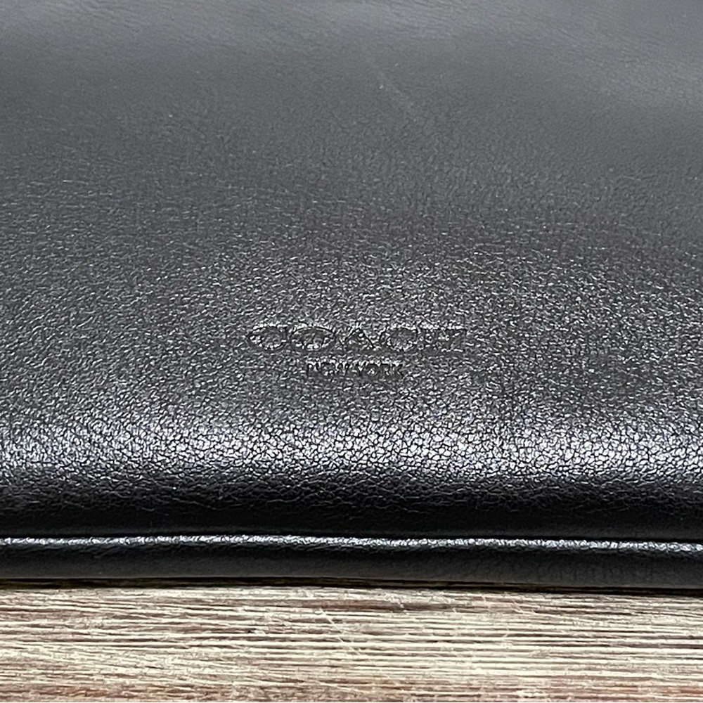Coach Legacy Turnlock Mirror Gold Metallic Black Leather Crossbody Bag Clutch - Picture 3 of 16